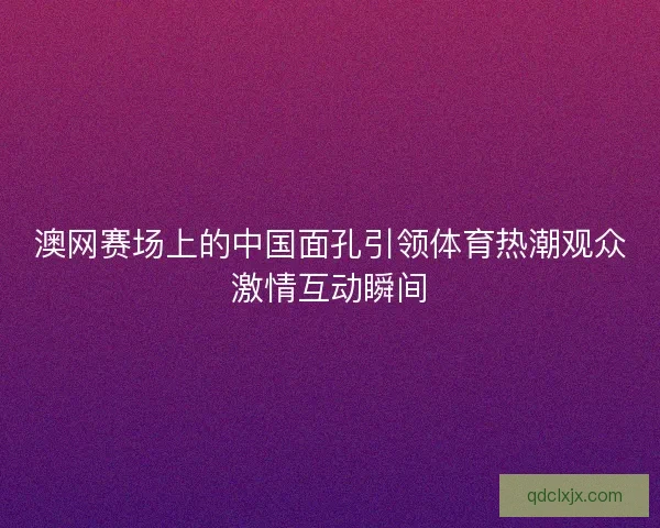澳网赛场上的中国面孔引领体育热潮观众激情互动瞬间