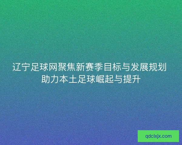 辽宁足球网聚焦新赛季目标与发展规划 助力本土足球崛起与提升 辽宁足球网聚焦新赛季目标与发展规划 助力本土足球崛起与提升