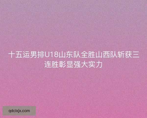 十五运男排U18山东队全胜山西队斩获三连胜彰显强大实力 十五运男排U18山东队全胜山西队斩获三连胜彰显强大实力